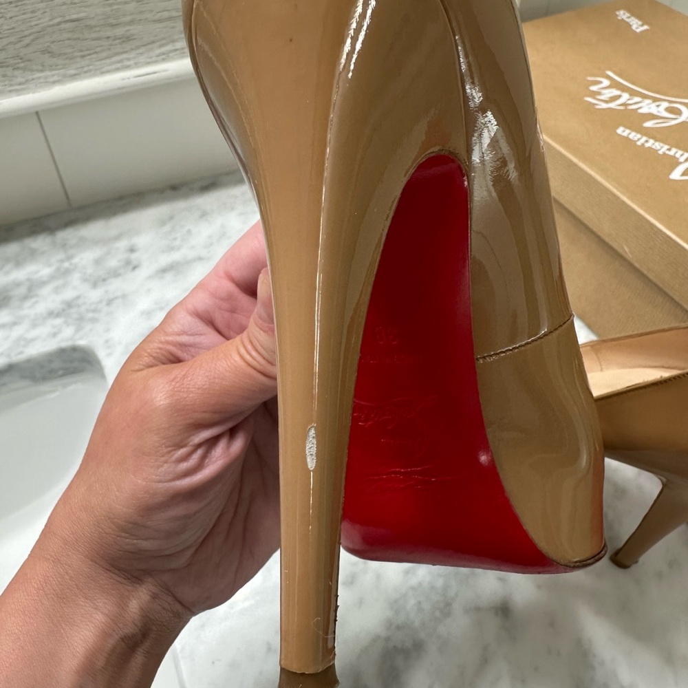 CHRISTIAN LOUBOUTIN Hyper Prive 120 Patent Leather Camel size 38 - Picture 8 of 11